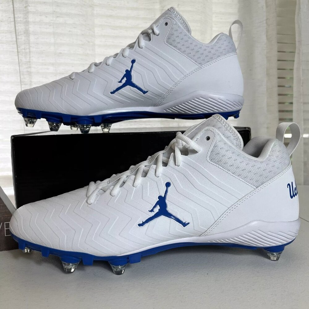 ✅ Nike Jordan Alpha Menace Pro 2 LW Detachable Cleats “UCLA” White Mens Size 13